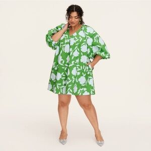 Kate Spade X Target Classic Rose Long Sleeve Poplin Mini Dress